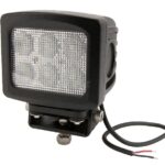 Farol de trabalho LED, 60W, 5400lm, quadrado, 10/30V, 135x124mm, feixe largo, 6 LEDs