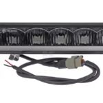 Barra de luzes LED, 72W, 3900lm, retangular, 12/48V, branco, 306x90x57mm, Deutsch 3 pinos, feixe alto/farol